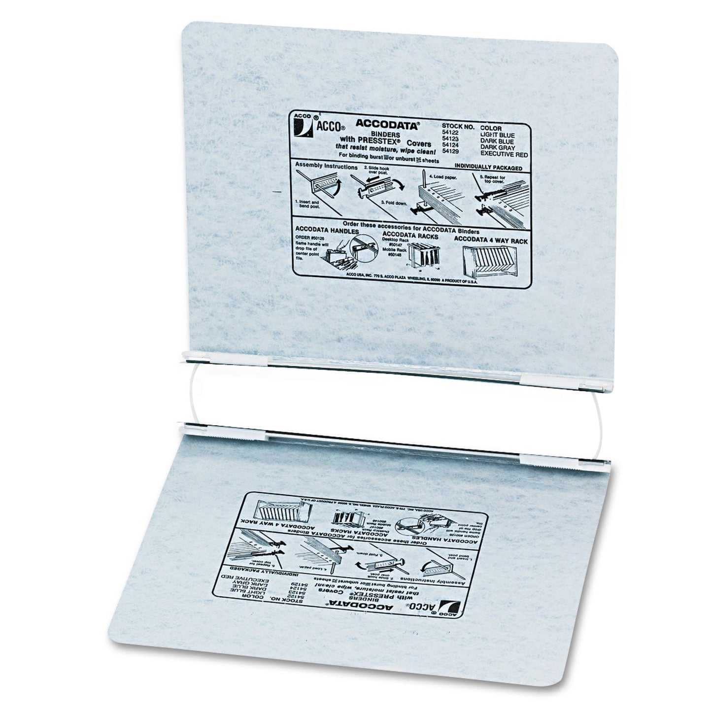 ACCO PRESSTEX Covers with Storage Hooks, 2 Posts, 6" Capacity, 11 x 8.5, Light Gray