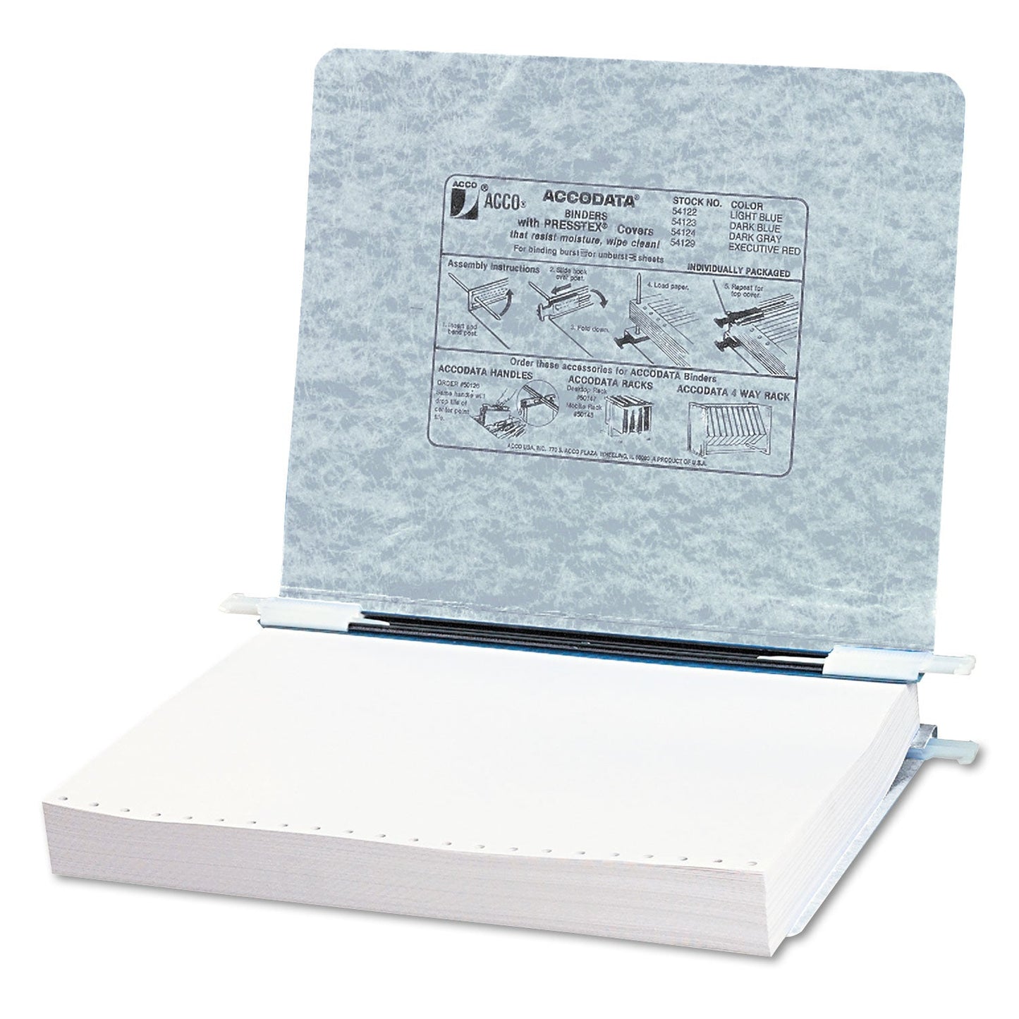 ACCO PRESSTEX Covers with Storage Hooks, 2 Posts, 6" Capacity, 11 x 8.5, Light Gray