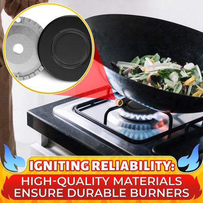 4Pcs Portable Gas Stove Burner Replacement Surface Burner Head Replacement Stove Range Gas Stove Burners Caps Black Stove Top Burner Replacement Range Burners Tops Burner Covers for Gas Stove