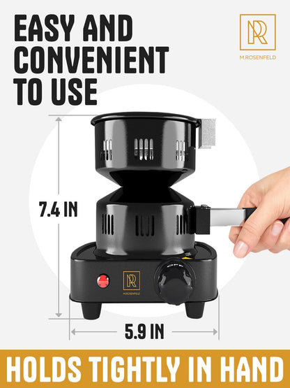 Multipurpose Electric Charcoal Starter   Electric Charcoal Burner ETL Approved Electric Stove   Coconut Charcoal Lighters with Tongs   450W Hot Plate Electric with 304 Stainless Steel Coiled Burner