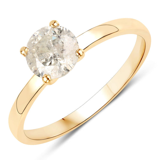 0.90 Carat Genuine TLC Diamond 14K Yellow Gold Ring