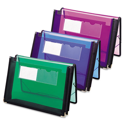 Smead Poly Wallets, 2.25" Expansion, 1 Section, Elastic Cord Closure, Letter Size, Translucent Green