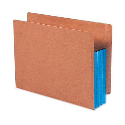 Smead Redrope Drop-Front End Tab File Pockets, Fully Lined 6.5" High Gussets, 3.5" Expansion, Letter Size, Redrope/Blue, 10/Box