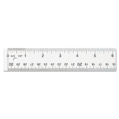 Westcott Clear Flexible Acrylic Ruler, Standard/Metric, 12" Long, Clear