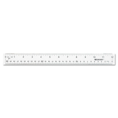 Westcott Clear Flexible Acrylic Ruler, Standard/Metric, 12" Long, Clear