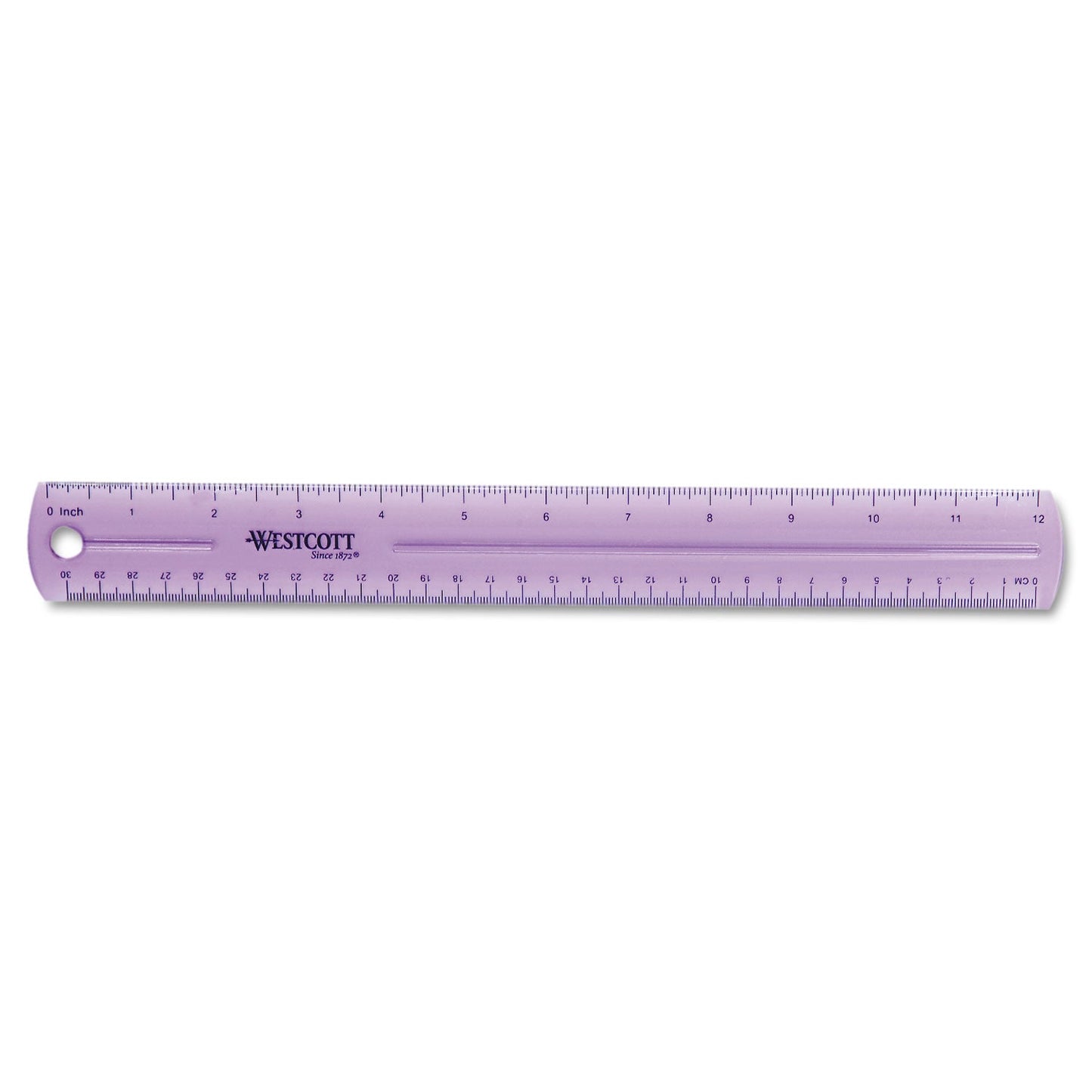 Westcott 12" Jewel Colored Ruler, Standard/Metric, Plastic