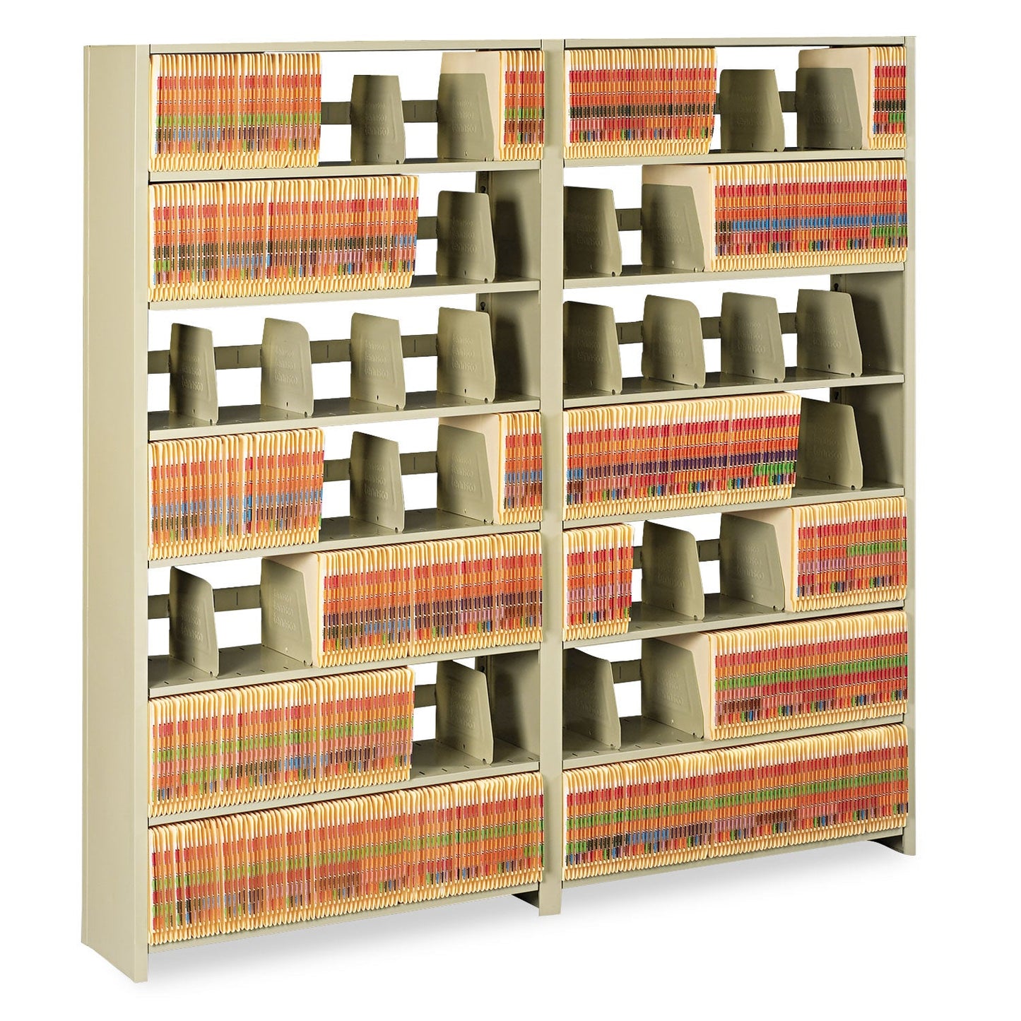 Tennsco Snap-Together Steel Six-Shelf Closed Starter Set, 36w x 12d x 76h, Sand