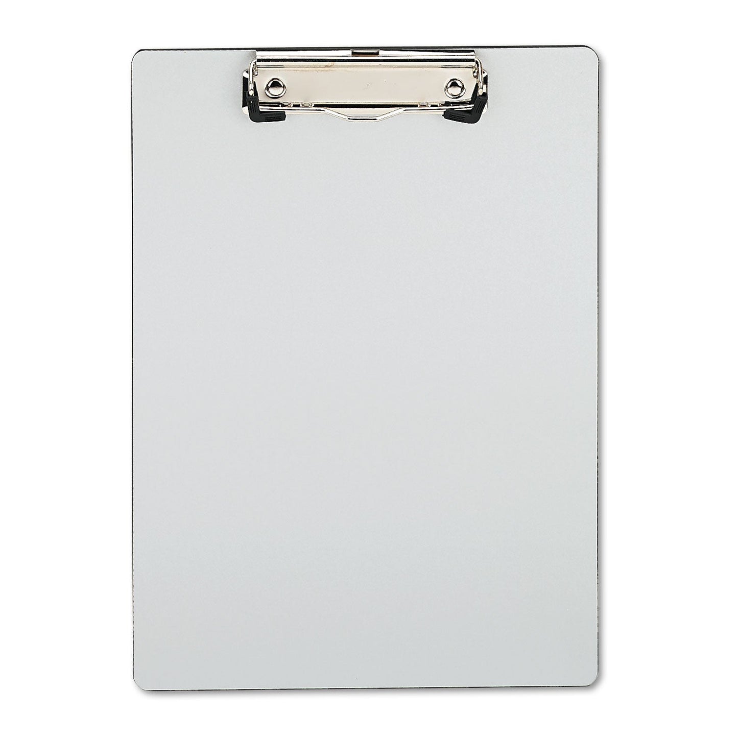 Universal Plastic Brushed Aluminum Clipboard, Portrait Orientation, 0.5" Clip Capacity, Holds 8.5 x 11 Sheets, Silver
