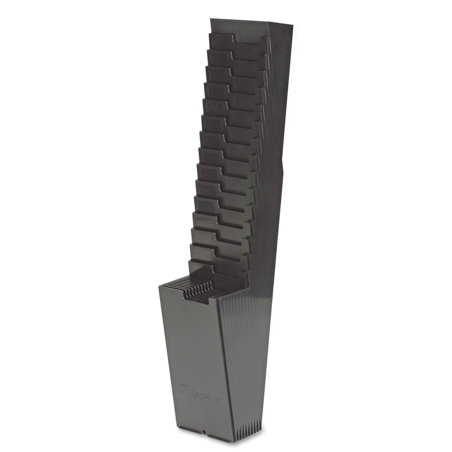 Acroprint Time Card Rack, 25 Pockets, Plastic, Black