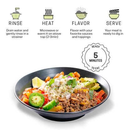 Konjac Rice Keto Pasta   12 Pack   Low Carb Keto Plant Based 100%   USDA Organic Premium Konjac Shirataki Rice   Carb Free