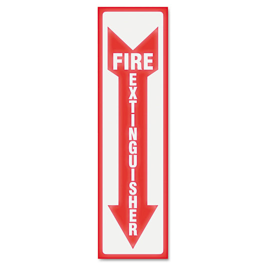 Headline Glow In The Dark Sign, 4 x 13, Red Glow, Fire Extinguisher