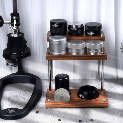 Walnut Coffee Utensils Organizer 3 Tiers