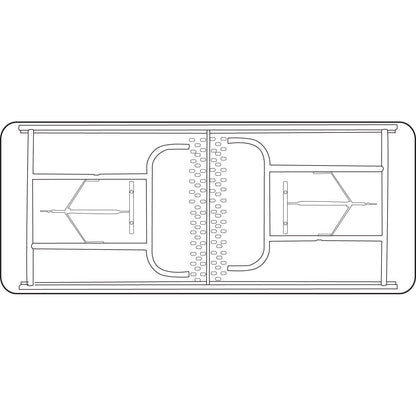 Alera Resin Rectangular Folding Table, Square Edge, 72w x 30d x 29h, Platinum