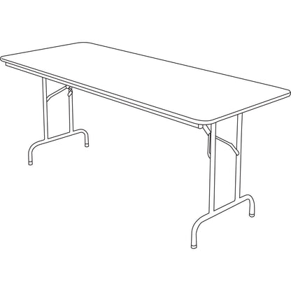 Alera Wood Folding Table, Rectangular, 71.88w x 29.88d x 29.13h, Mahogany