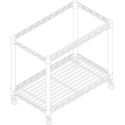 Alera One-Tier File Cart for Side-to-Side Filing, Metal, 1 Shelf, 1 Bin, 24" x 14" x 21", Black