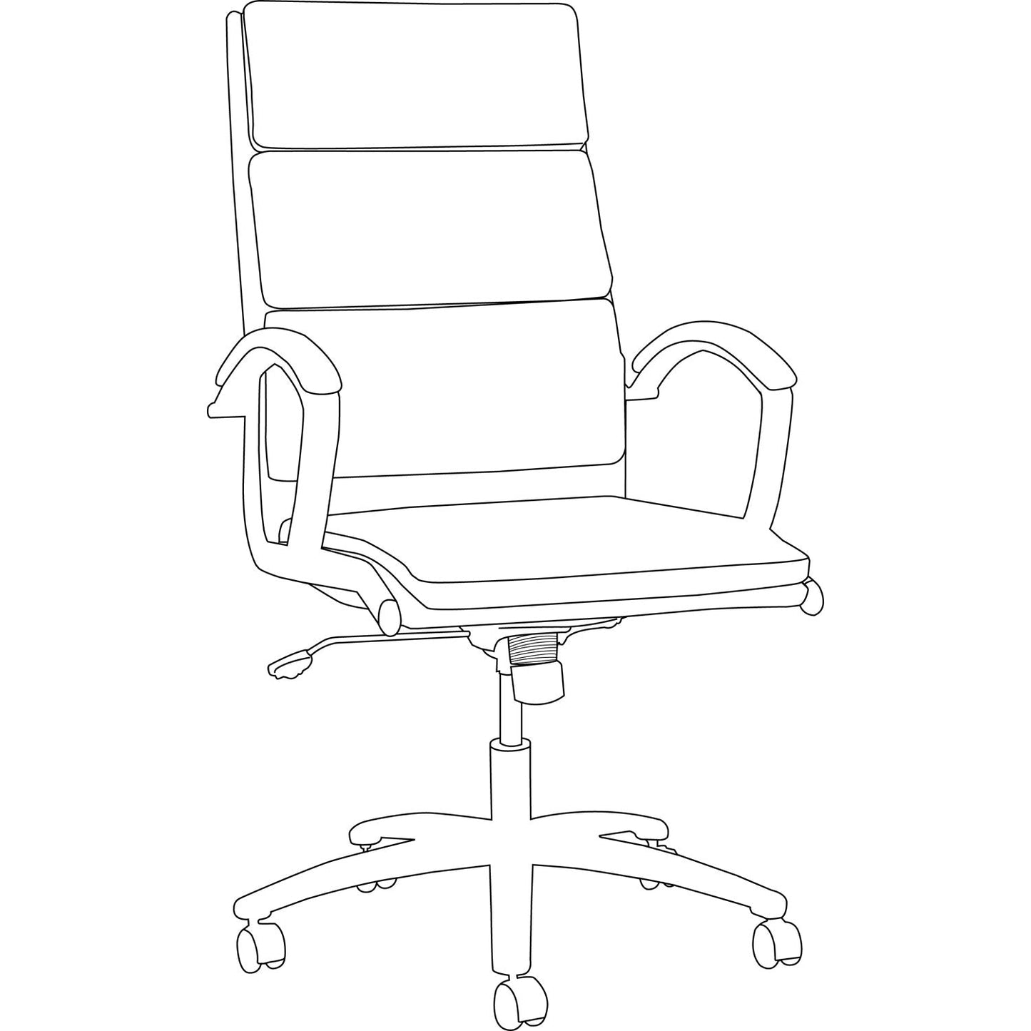 Alera Neratoli High-Back Slim Profile Chair, Faux Leather, 275 lb Cap, 17.32" to 21.25" Seat Height, White Seat/Back, Chrome