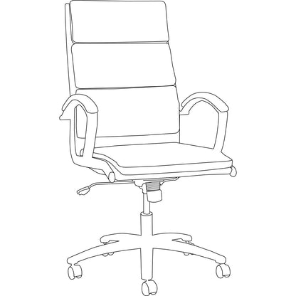Alera Neratoli High-Back Slim Profile Chair, Faux Leather, 275 lb Cap, 17.32" to 21.25" Seat Height, White Seat/Back, Chrome