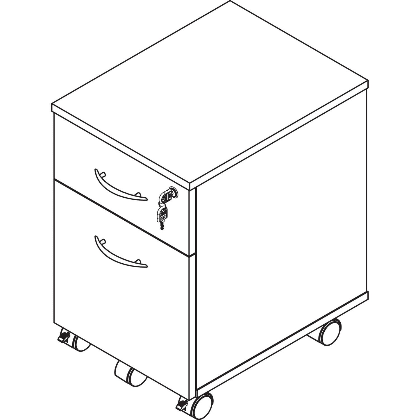 Alera Valencia Series Mobile Pedestal, Left/Right, 2-Drawers: Box/File, Legal/Letter, Modern Walnut, 15.88" x 19.13" x 22.88"