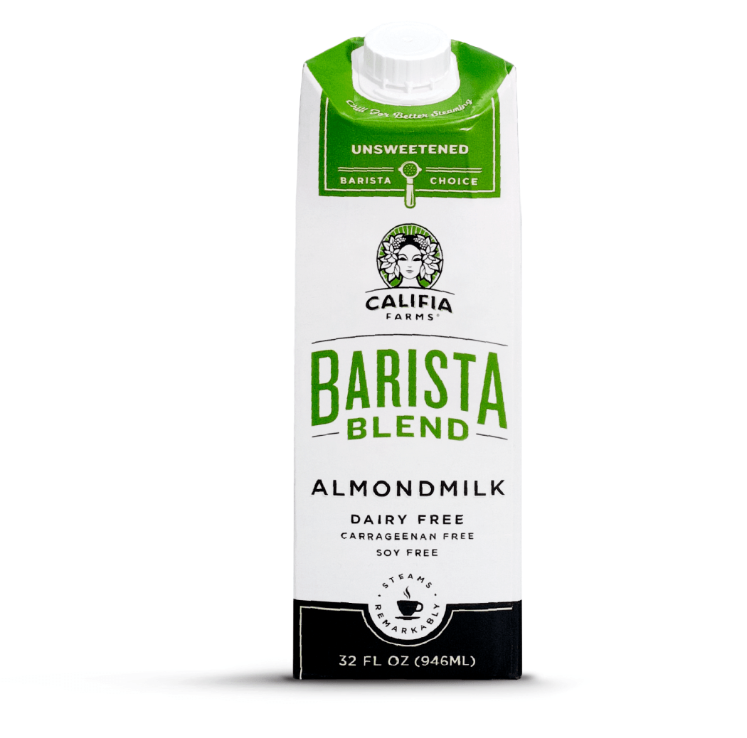 Califia Farms Unsweetened Barista Almond Milk - 4 cases of 6, 32oz cartons (24 cartons)