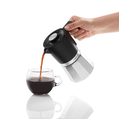 Arzum Okka Rich Moka Pot Turkish Coffee and Moka Maker, Velvetiser, Milk Frother, 120V, 5 Cups, Stainless Steel Cooking Pot, Chrome