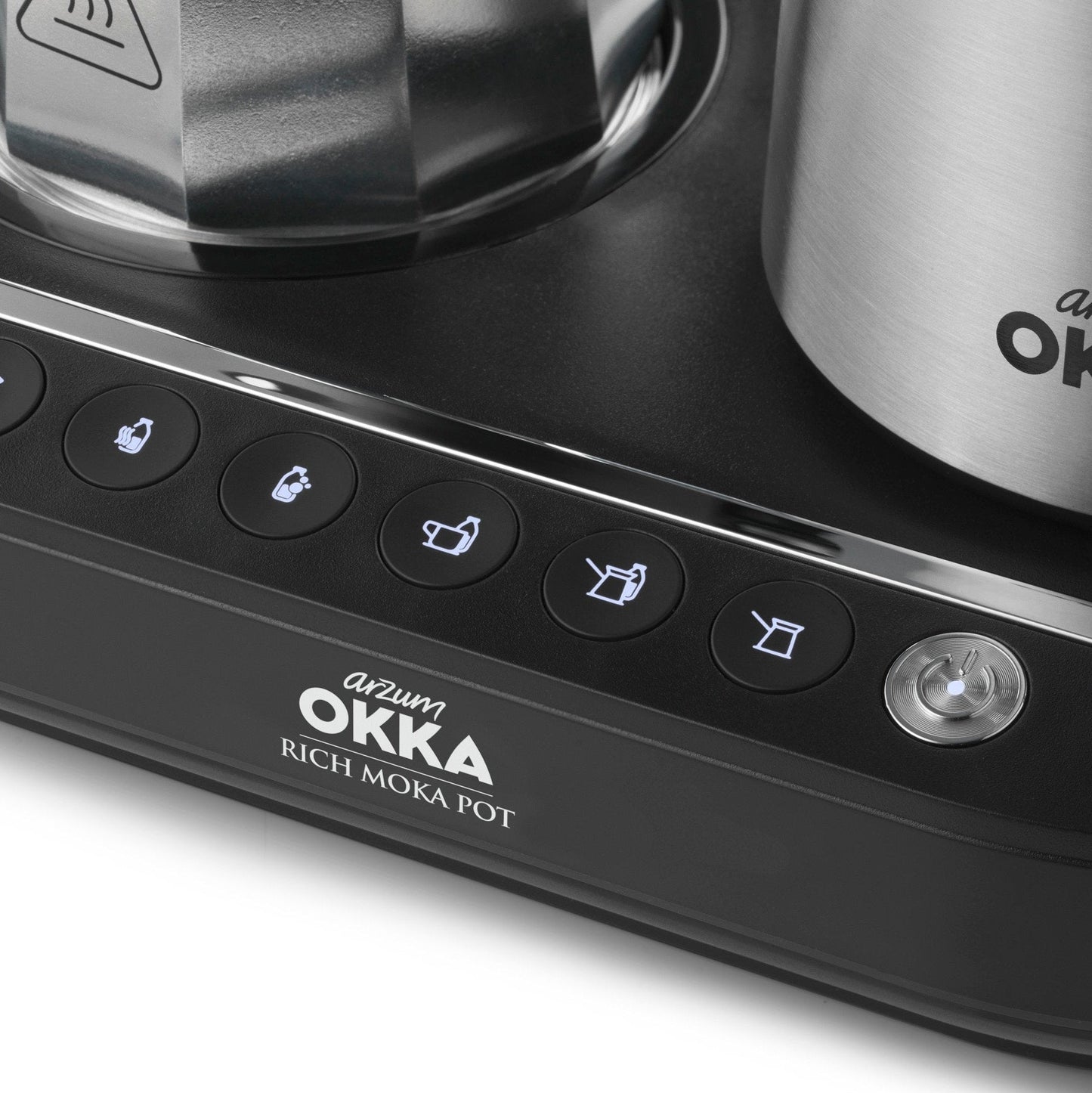 Arzum Okka Rich Moka Pot Turkish Coffee and Moka Maker, Velvetiser, Milk Frother, 120V, 5 Cups, Stainless Steel Cooking Pot, Chrome