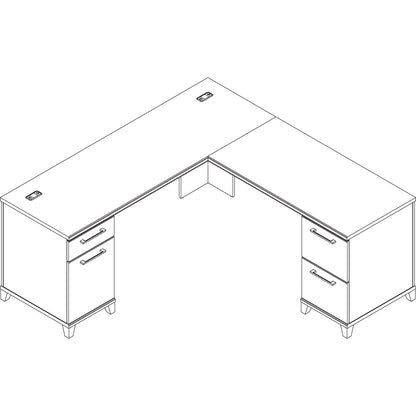 Bush Enterprise Collection L-Desk Surface, 70.13" x 70.13" x 29.75", Harvest Cherry, (Box 2 of 2)
