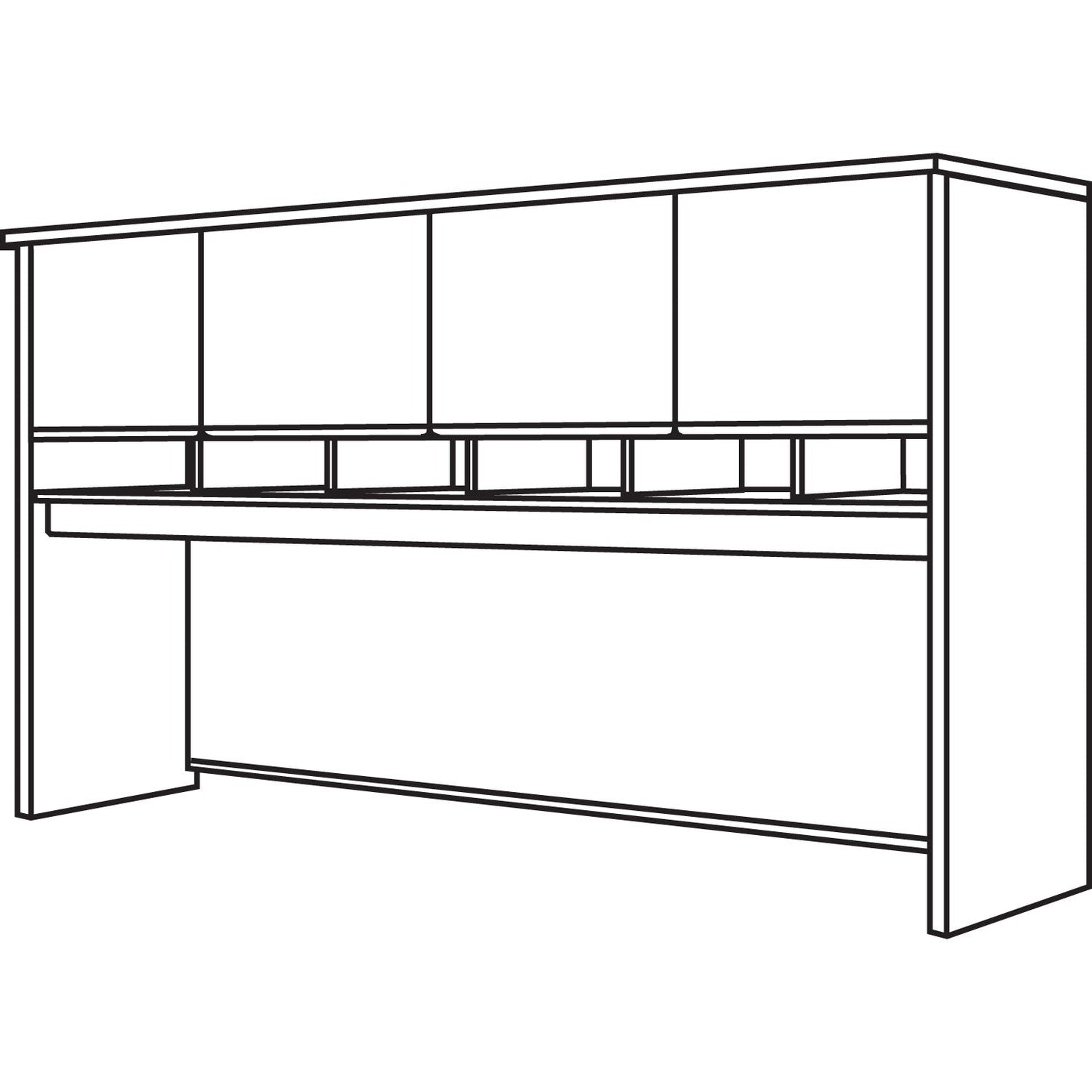 Bush Series C Collection 4 Door 72W Hutch, Box 2 of 2, 71.13w x 15.38d x 43.13h, Hansen Cherry/Graphite Gray