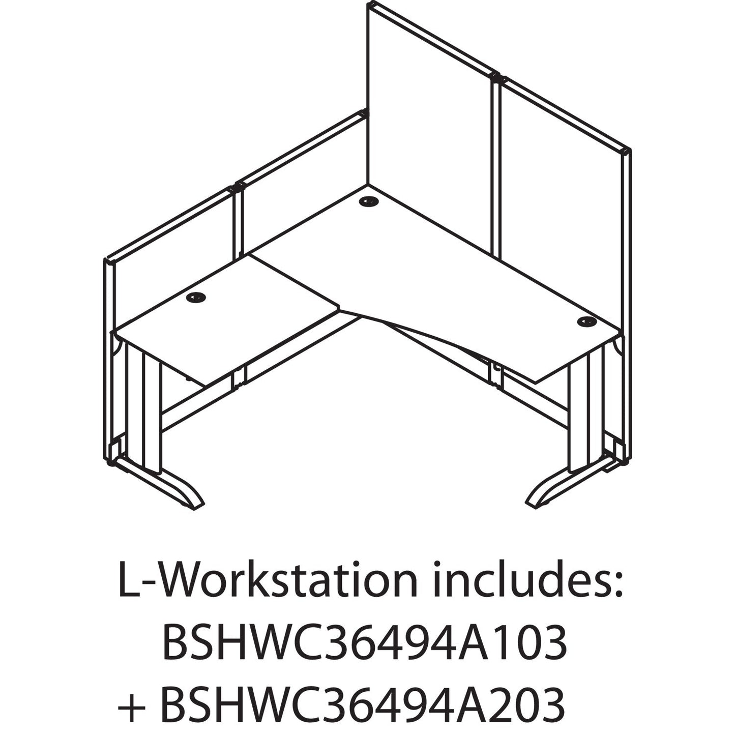 Bush Office in an Hour Collection L- Workstation, 64.5" x 64.5" x 33", Hansen Cherry, (Box 1 of 2)