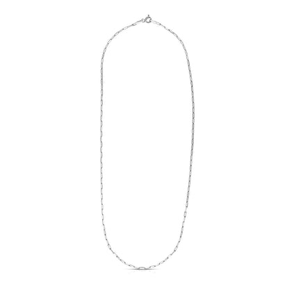 Sterling Silver Rhodium Plated Paperclip Chain (1.8 mm)