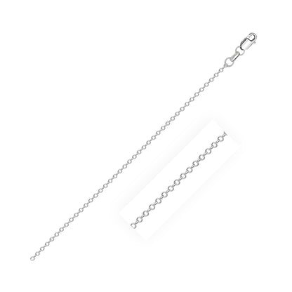 10k White Diamond Cut Cable Link Chain (0.87 mm)