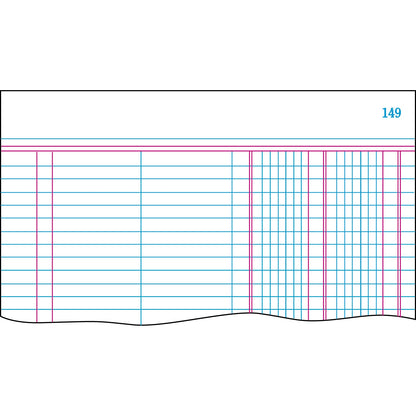 Boorum & Pease Account Record Book, Record-Style Rule, Blue Cover, 11.75 x 7.25 Sheets, 150 Sheets/Book