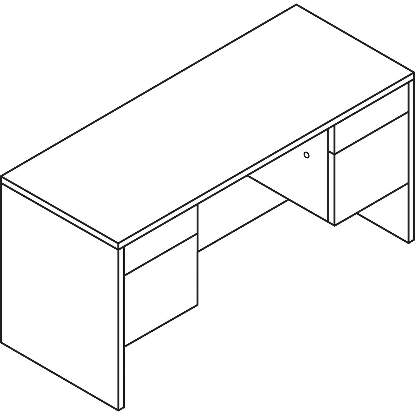 HON 10500 Series Kneespace Credenza With 3/4-Height Pedestals, 60w x 24d, Harvest