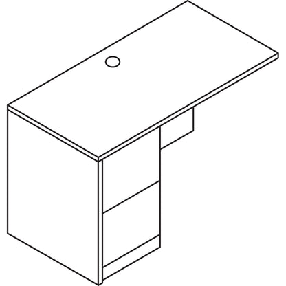 HON 10500 Series L Workstation Return, Full-Height Left Ped, 48w x 24d x 29.5h, Mahogany