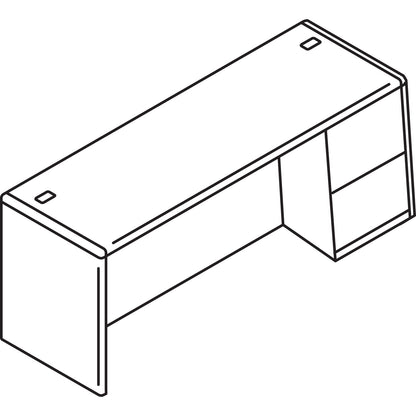 HON 10700 Series Right Pedestal Credenza, 72w x 24d x 29.5h, Harvest