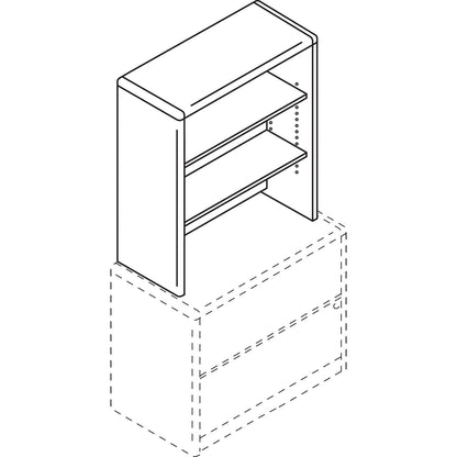 HON 10700 Series Bookcase Hutch, 32.63w x 14.63d x 37.13h, Mahogany