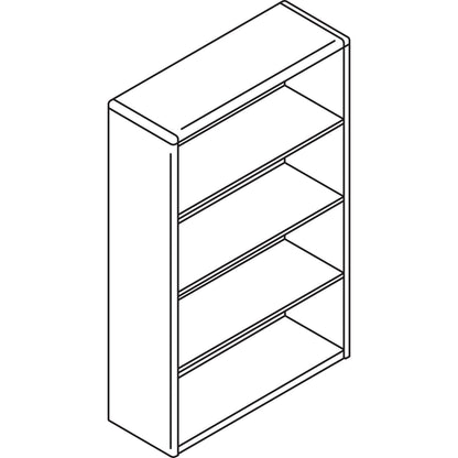 HON 10700 Series Wood Bookcase, Four-Shelf, 36w x 13.13d x 57.13h, Harvest