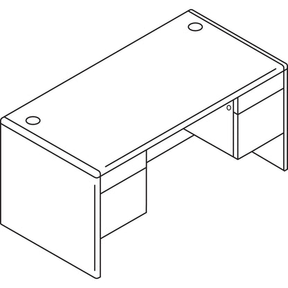 HON 10700 Series Double Pedestal Desk with Three-Quarter Height Pedestals, 60" x 30" x 29.5", Harvest