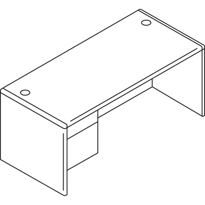 HON 10700 Series "L" Workstation Desk with Three-Quarter Height Pedestal on Left, 66" x 30" x 29.5", Harvest