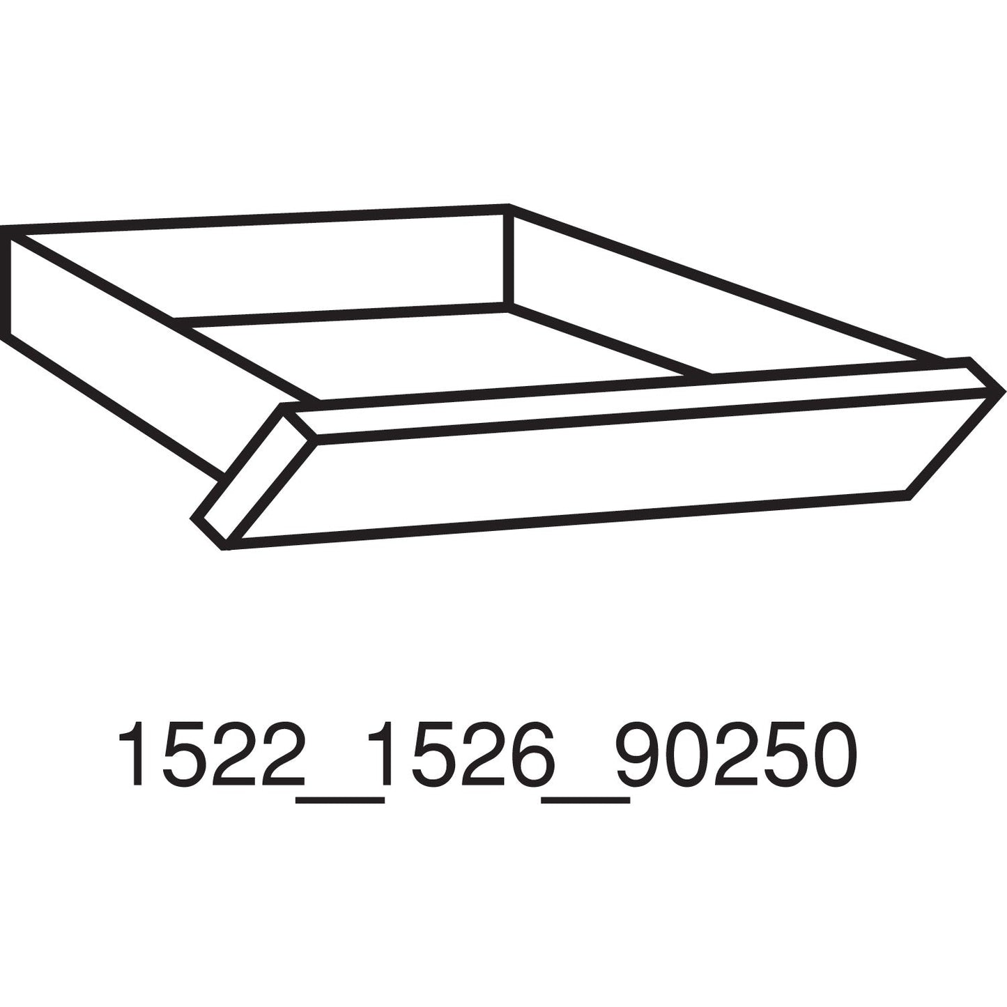 HON Laminate Angled Center Drawer, 26w x 15.38d x 2.5h, Harvest