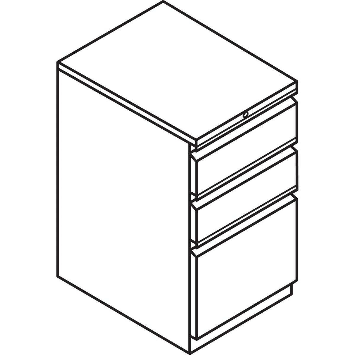HON Brigade Mobile Pedestal with Pencil Tray Insert, Left/Right, 3-Drawers: Box/Box/File, Letter, Light Gray, 15" x 22.88" x 28"