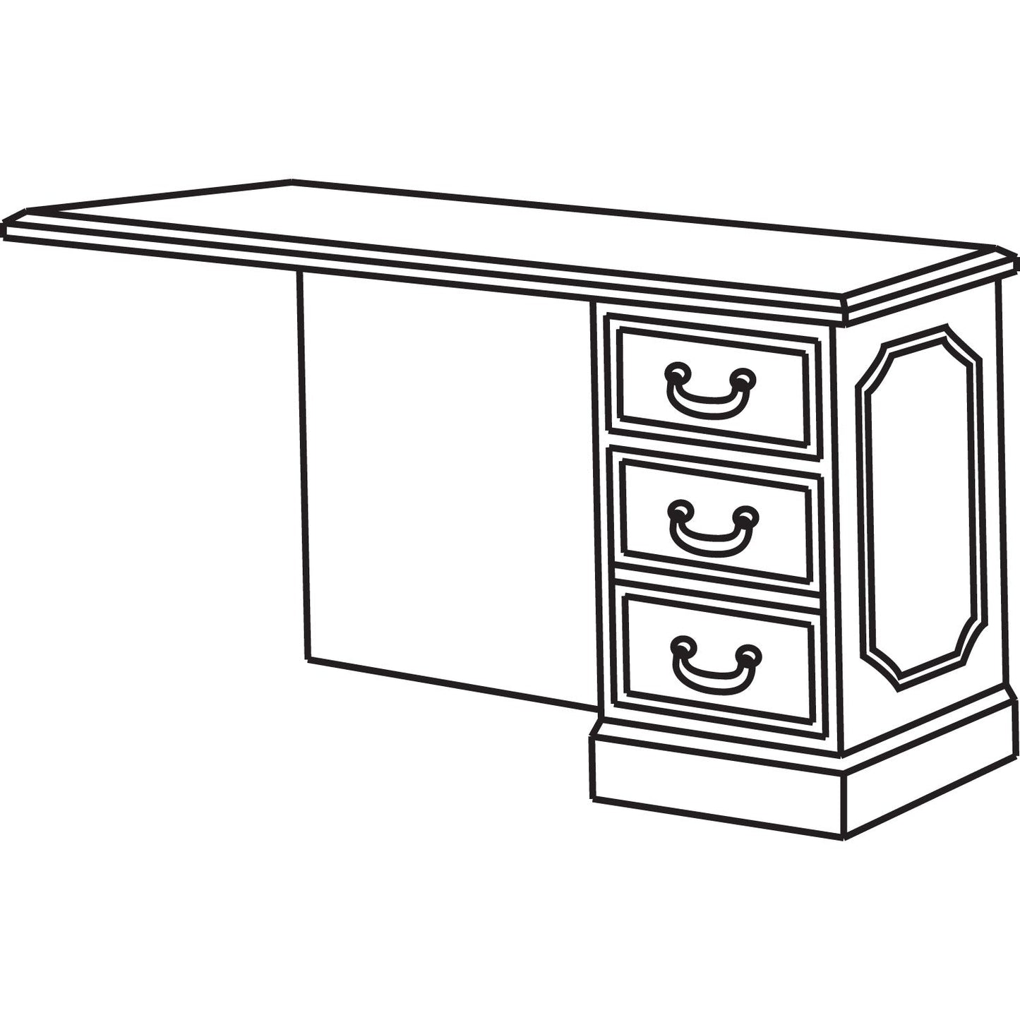 HON 94000 Series "L" Workstation Right Return, 48w x 24d x 29.5h, Mahogany