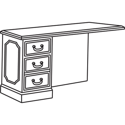 HON 94000 Series "L" Workstation Left Return, 48w x 24d x 29.5h, Mahogany