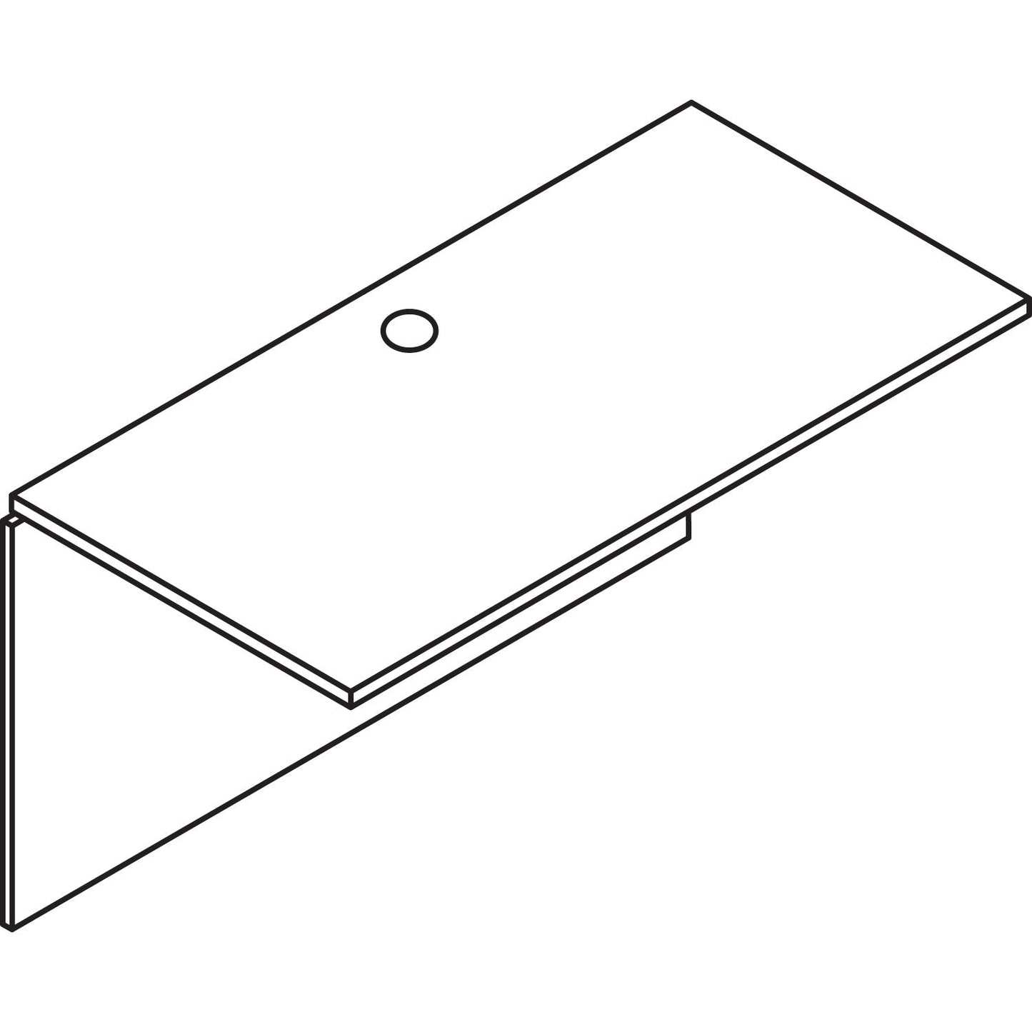 HON Foundation Bridge, 47.75w x 23.88d x 28.44h, Pinnacle