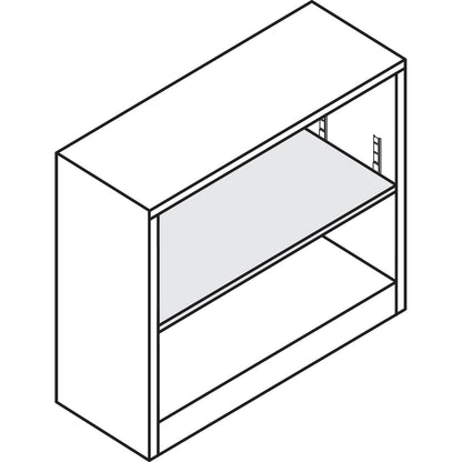HON Metal Bookcase, Two-Shelf, 34.5w x 12.63d x 29h, Putty