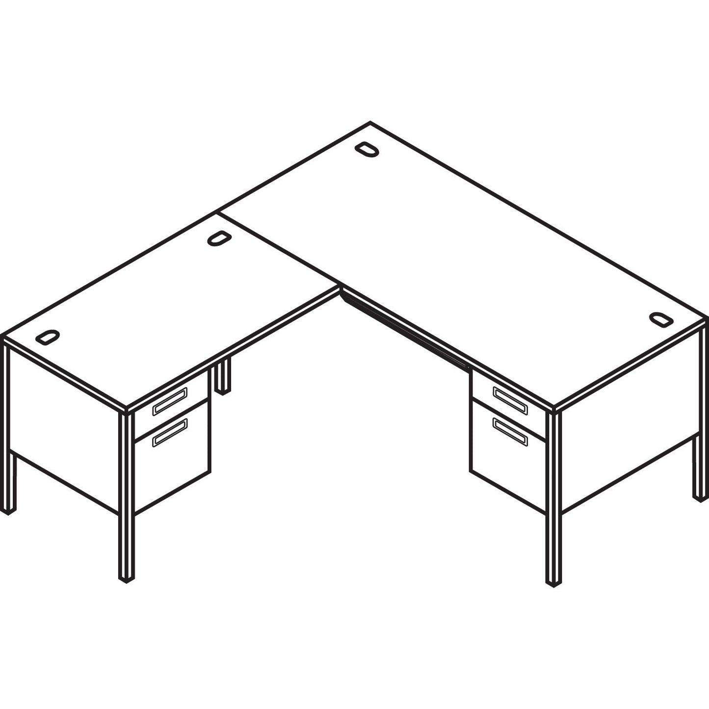 HON Metro Classic Series Workstation Return, Left, 42w x 24d x 29.5h, Harvest/Putty