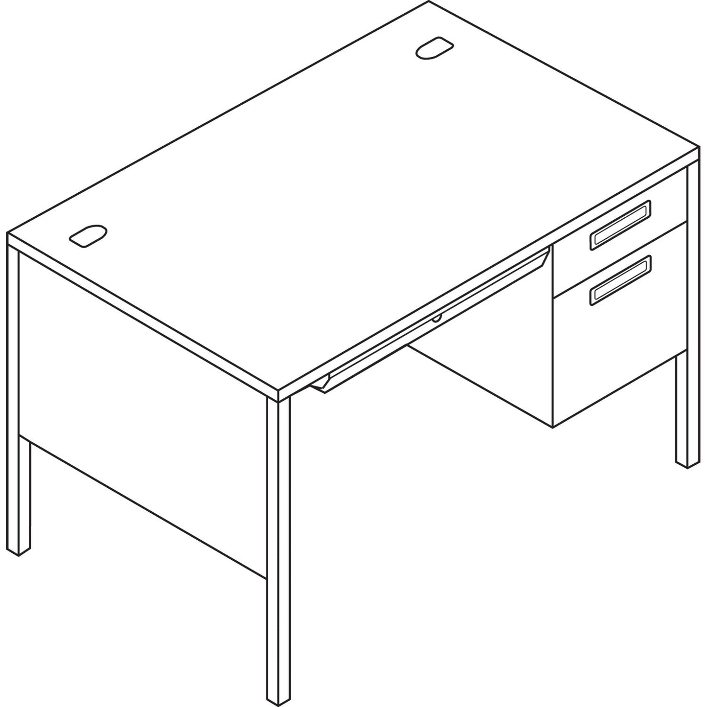 HON Metro Classic Series Right Pedestal Desk, 48" x 30" x 29.5", Mocha/Black