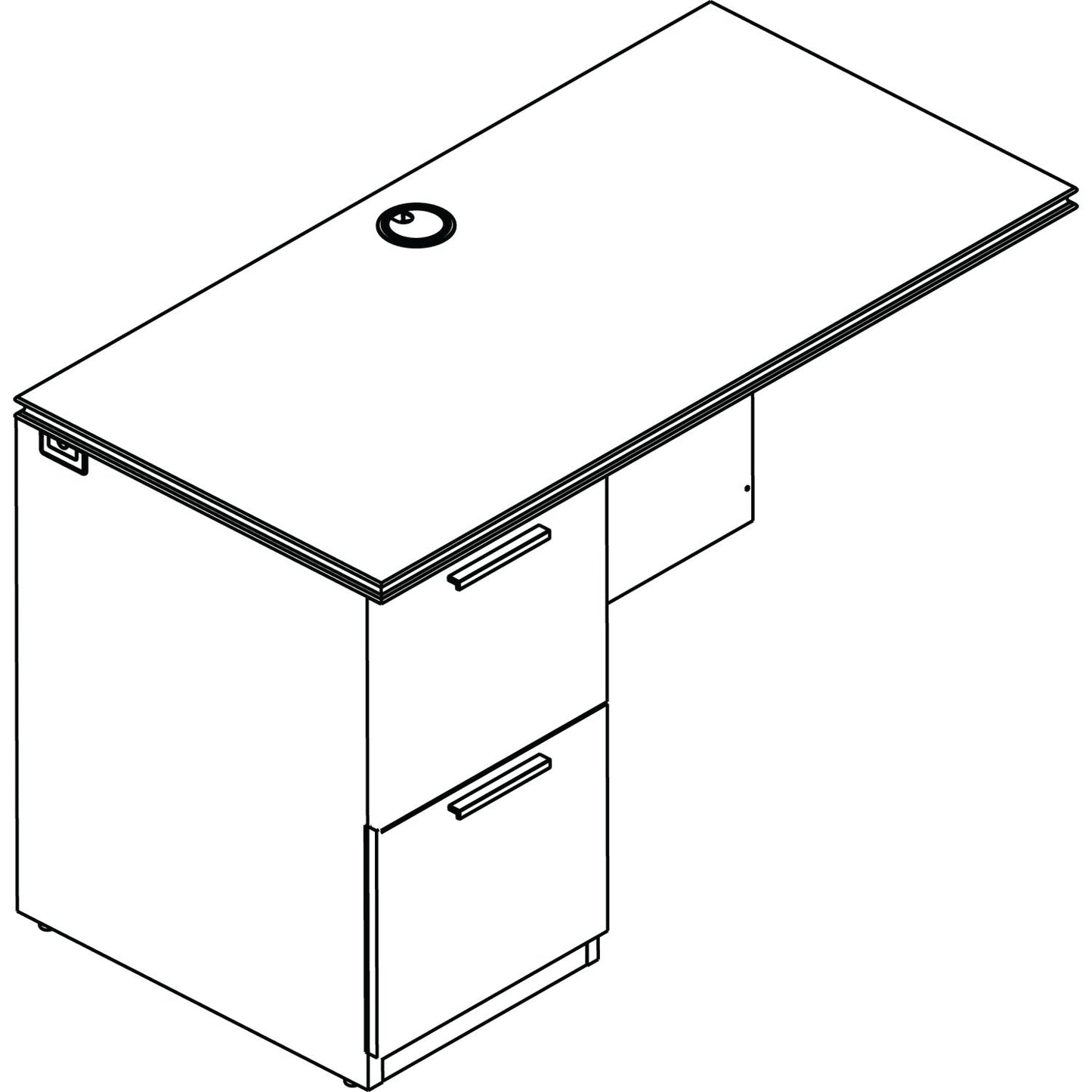 HON Arrive Left Return For Right Pedestal Desk, 48w x 24d x 29.5h, Henna Cherry