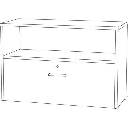 Linea Italia Urban 36" Credenza, Bottom Pedestal, 35.25w x 15.25d x 23.75h, Ash