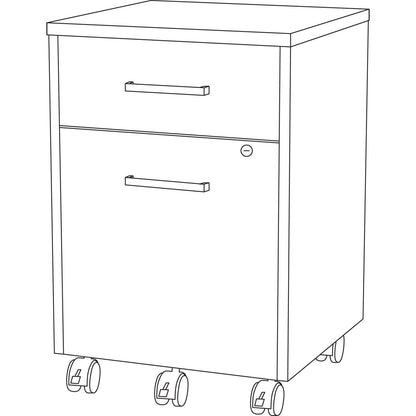 Linea Italia Urban Mobile File Pedestal, Left or Right, 2-Drawers: Box/File, Legal/A4, Ash, 16" x 15.25" x 23.75"