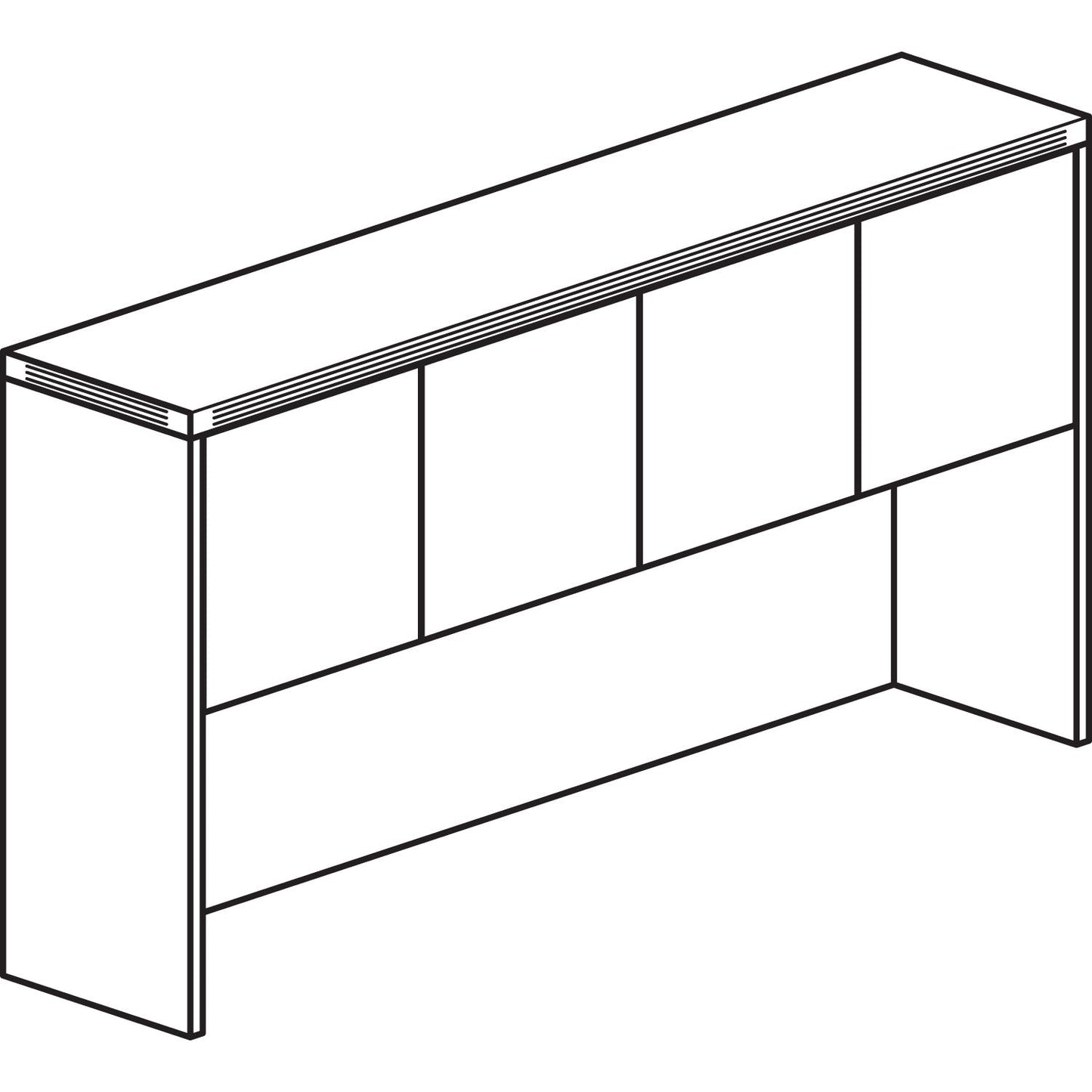Safco Aberdeen Series Laminate Wood Door Hutch, 72w x 15d x 39.13h, Cherry